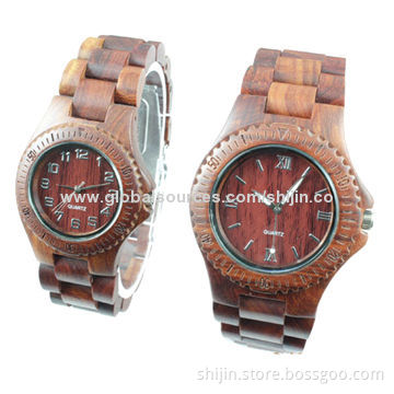 Wooden watch with red sandalwood, for couples/vogue, China manufacturer, OEM orders are welcome